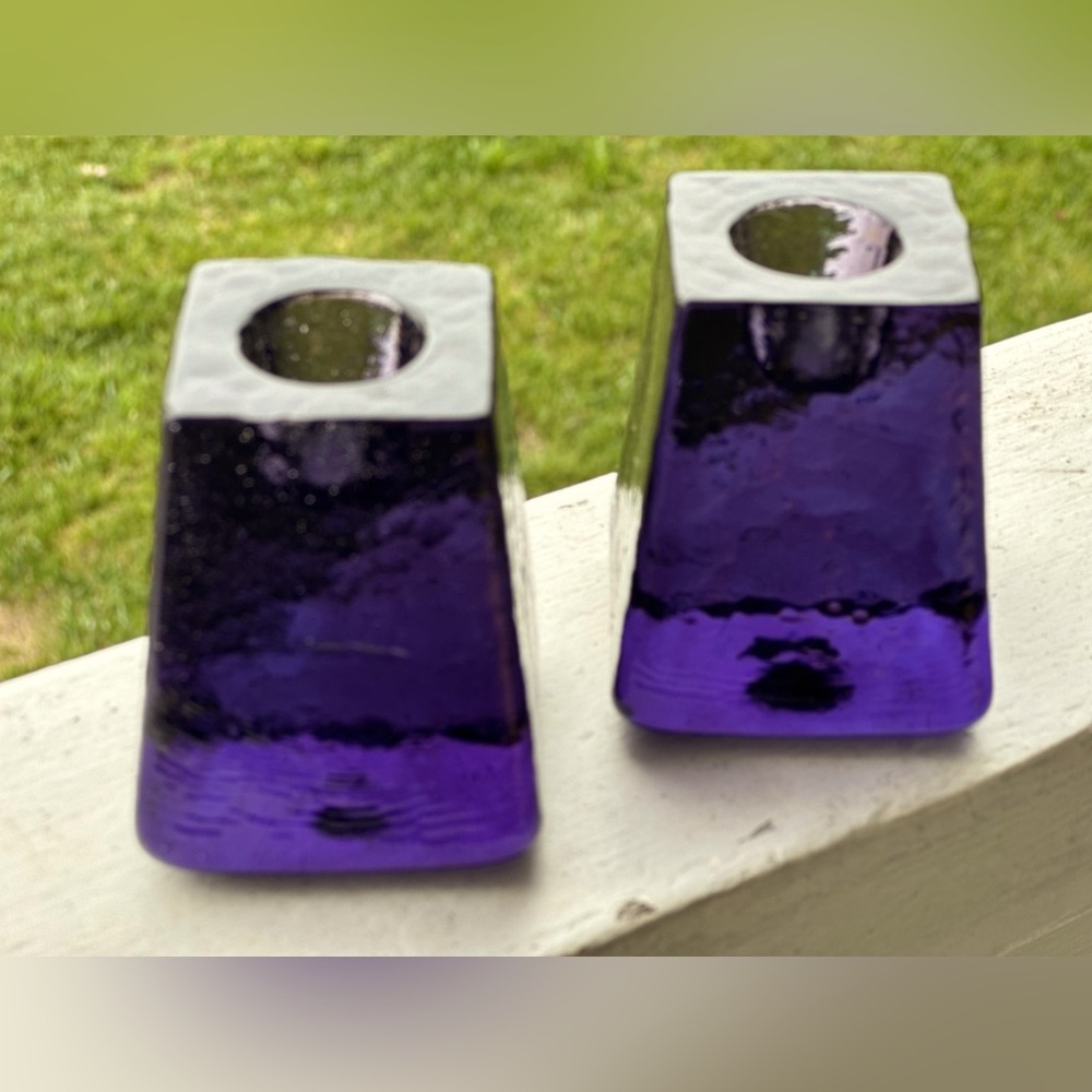 Grape Fire and Light taper candle set 3 inch